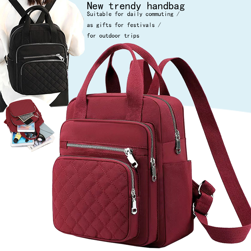 Fashion Backpack Women - Daily Minimalist Waterproof Backpack Smooth Metal