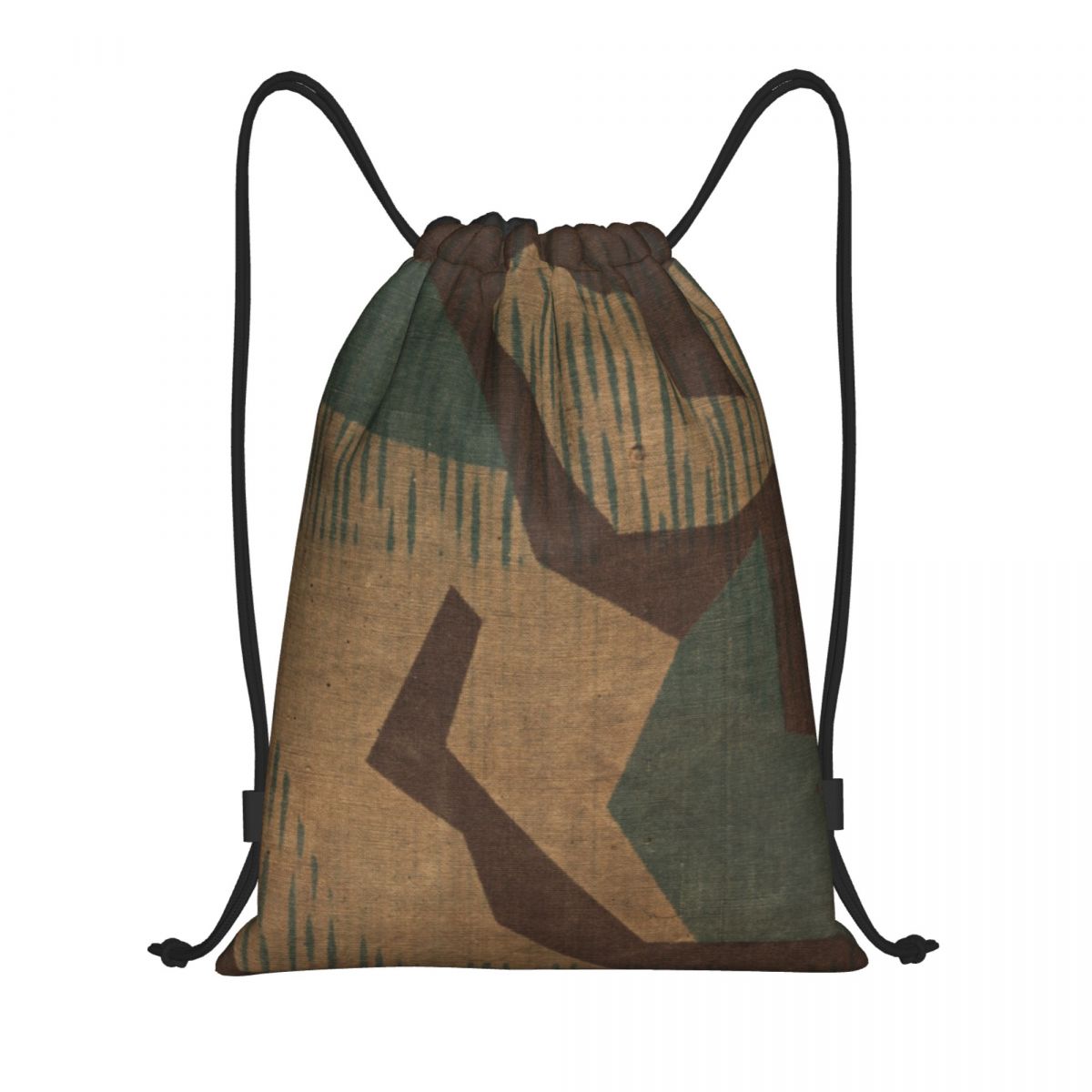 Drawstring Gym Bag - Splintertarn German Camouflage Drawstring Bag Foldable