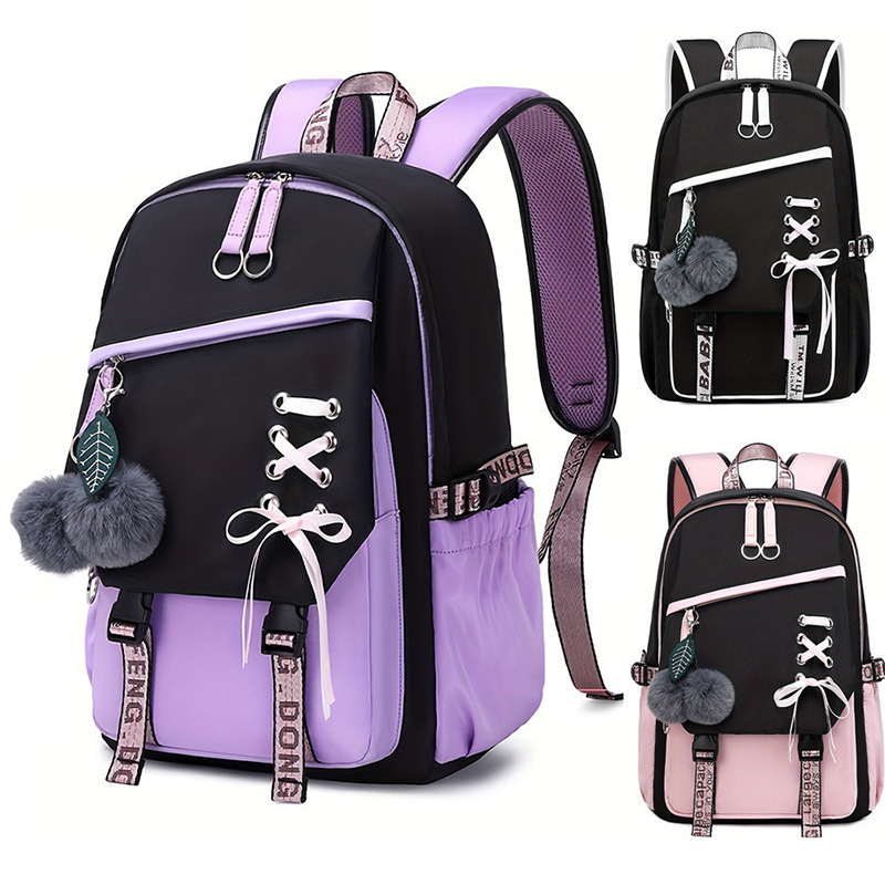 School Backpack Teen - Color Block Backpack Teen Girls Schoolbag