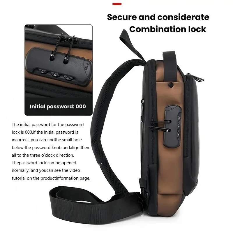 Men's anti-theft chest bag, fa - Canvas Backpack Casual review and price