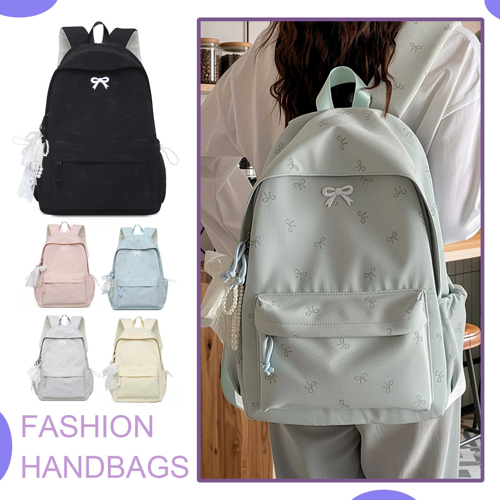 Women Bows Backpacks Travel Ba - School Backpack Teen review and price
