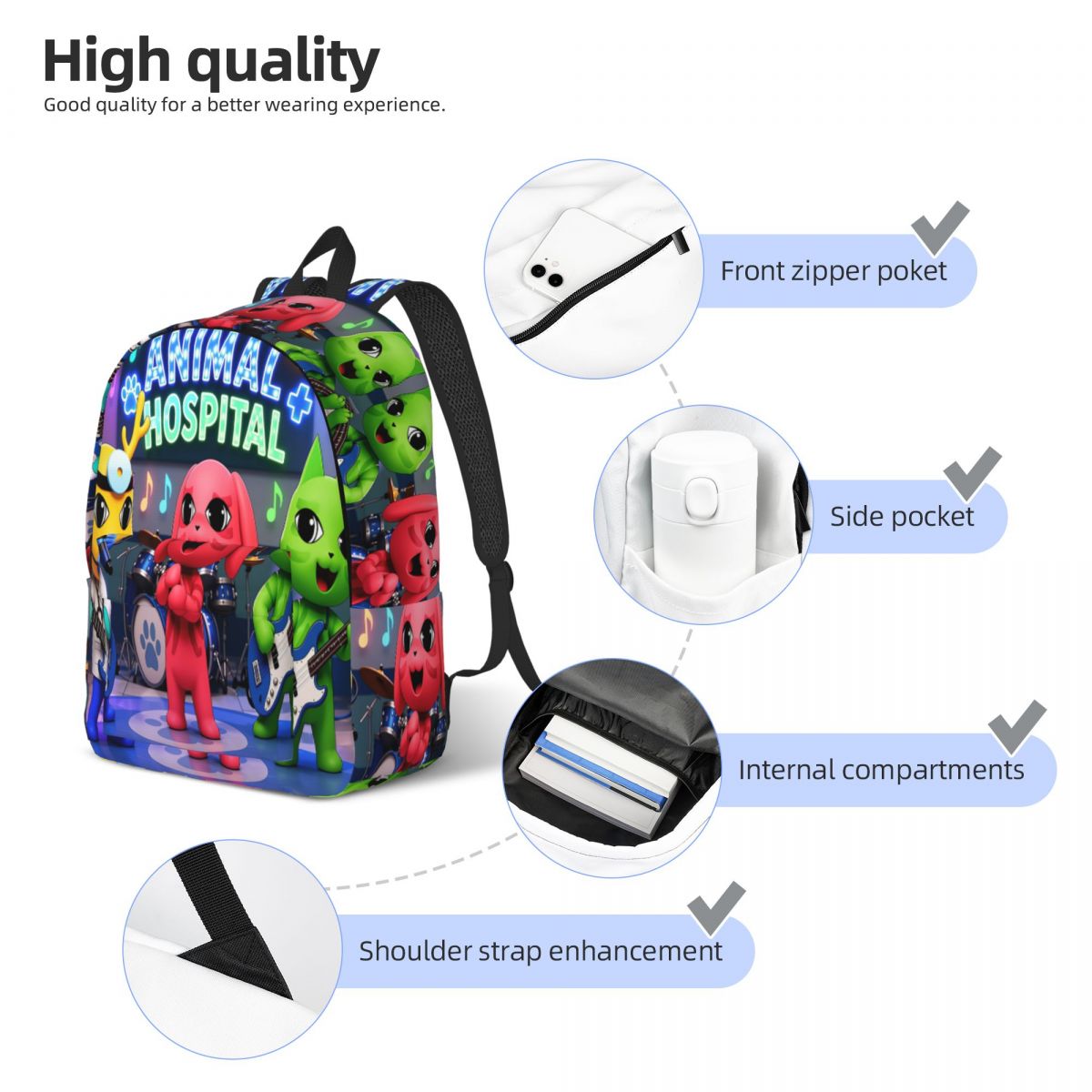 Kawaii Cartoon Animals Hospita - School Backpack Teen review and price