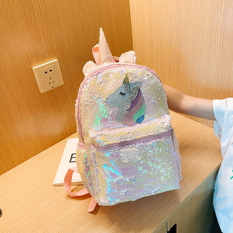 Girls Pink Unicorn Sequin Back - School Backpack Teen review and price