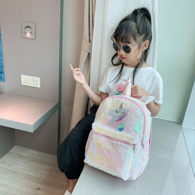 Girls Pink Unicorn Sequin Back - School Backpack Teen review and price
