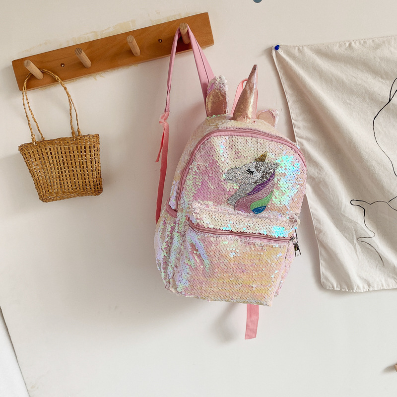 Girls Pink Unicorn Sequin Back - School Backpack Teen review and price