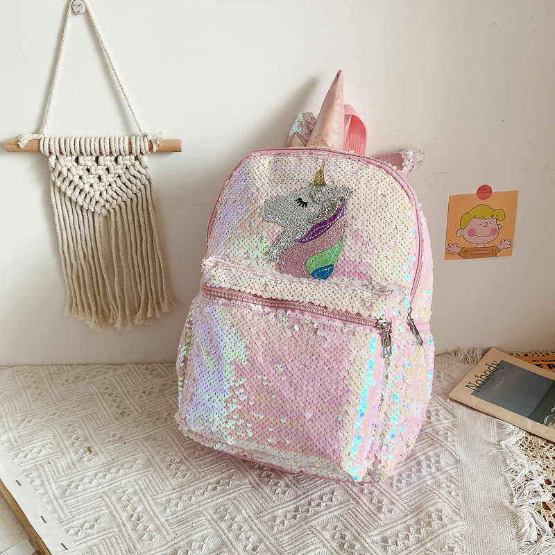 Girls Pink Unicorn Sequin Back - School Backpack Teen review and price