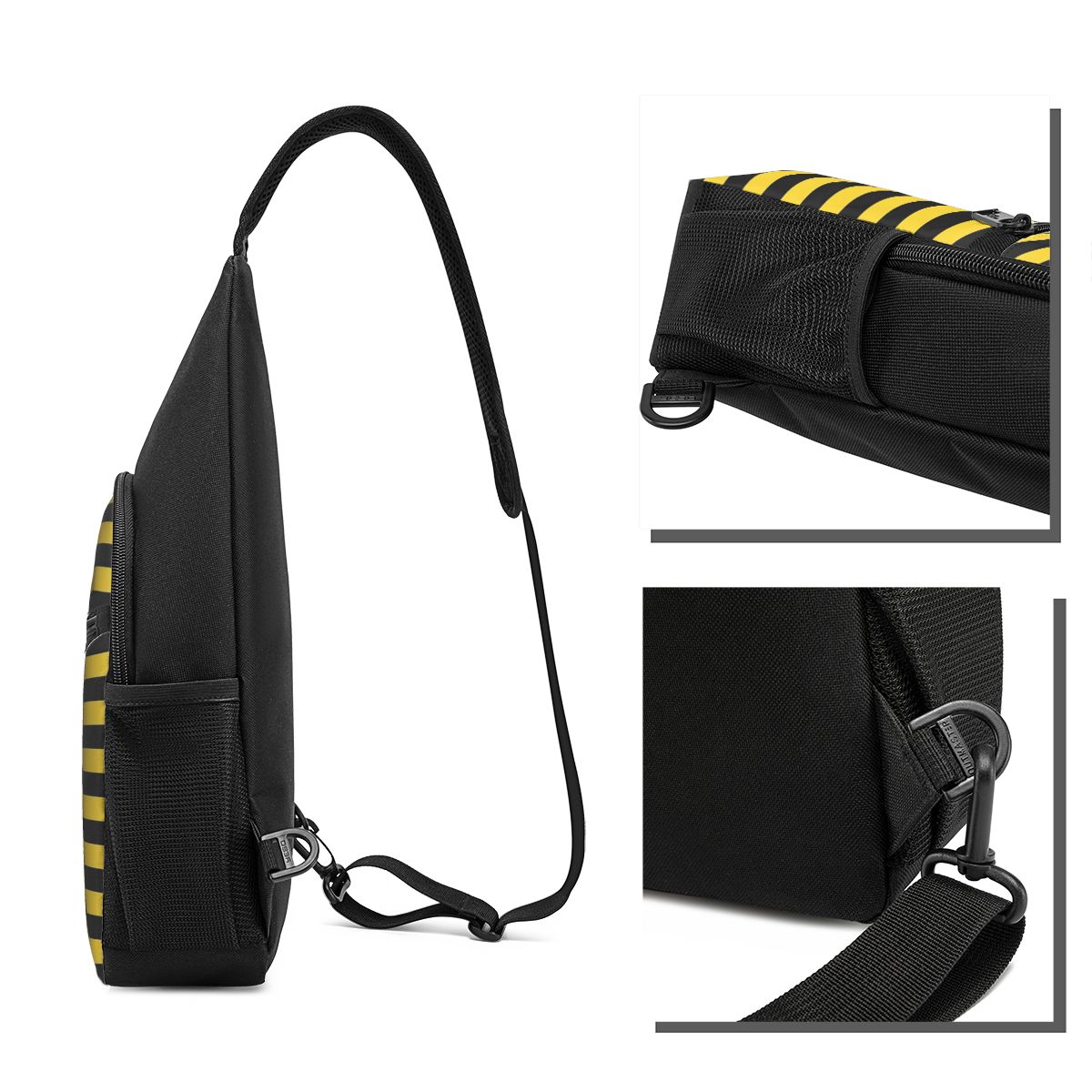Yellow And Black Stripes In Th - Sling Backpack Shoulder review and price